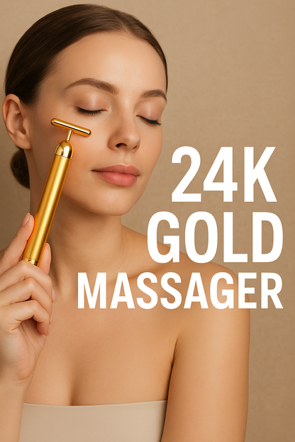 24K Gold Energy Beauty Bar Electric Facial Massage Roller BEST SELLER