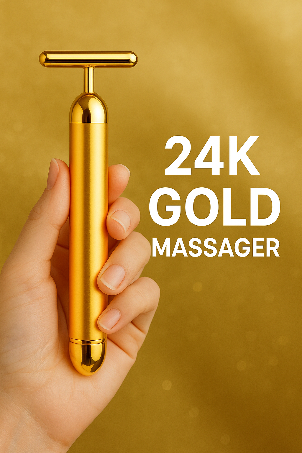 24K Gold Energy Beauty Bar Electric Facial Massage Roller BEST SELLER