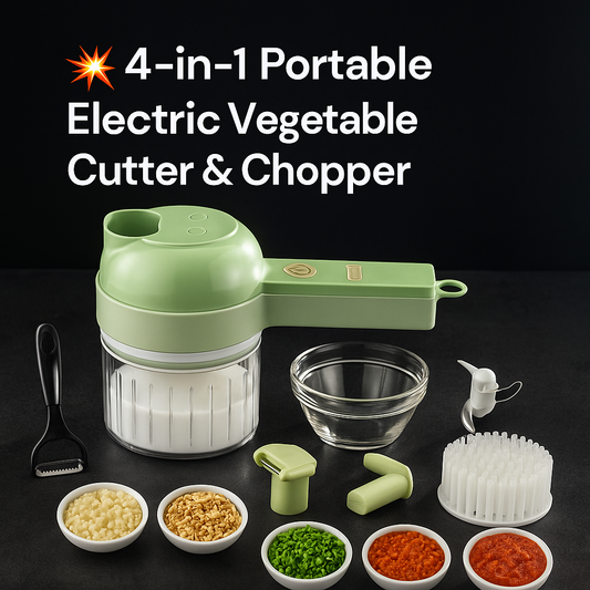 💥 4-in-1 Portable Electric Vegetable Cutter & Chopper 🔥🔥 BEST SELLER
