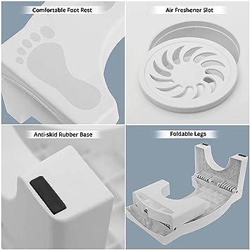 Plastic Foldable Anti-Constipation Potty Training Stool with Air Freshener Slot 0jyzfu-7t