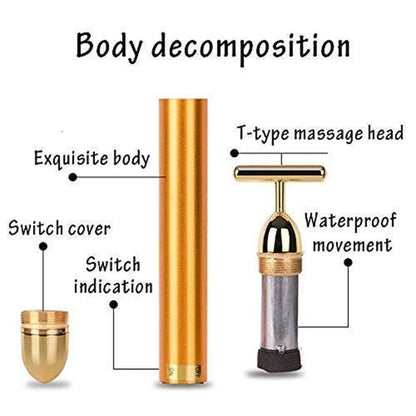 24K Gold Energy Beauty Bar Electric Facial Massage Roller 0jyzfu-7t