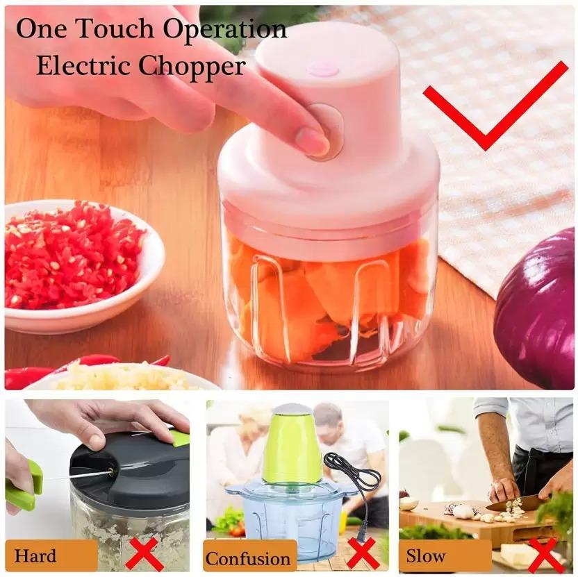KolorFish Electric Mini Garlic Chopper 250ml Electric Vegetable Chopper 0jyzfu-7t