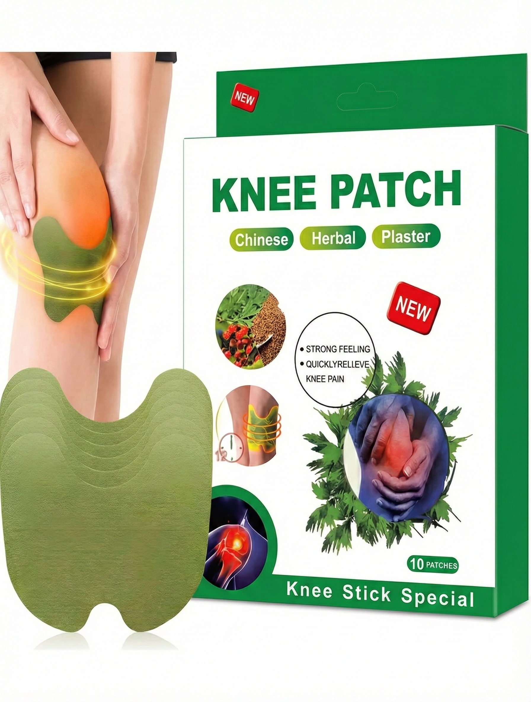 Knee Pain Relief Patches (Pack of 10, 20, 30) 0jyzfu-7t
